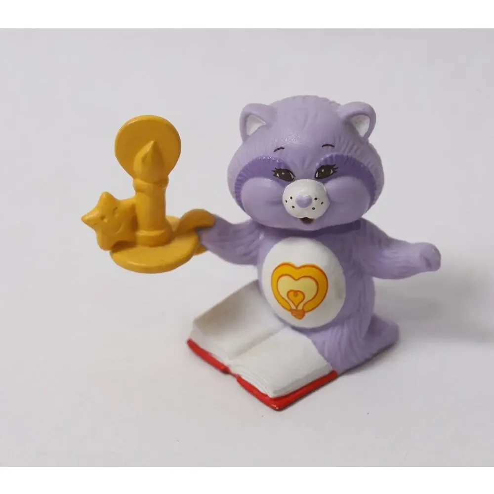 1980s Care Bears Cousins Bright Heart Raccoon w Candle Figurine ~ 260817-WH 1003